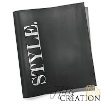 Кожзам с принтом "Style / серебро" 26*46 см. матовый, черный