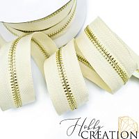 Молния металлическая №5, айвори 