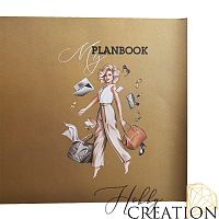 *Кожзам с принтом "Бизнес леди / блондинка" 26*46 см. тиснение ТВИЛЛ, матовое золото