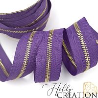 Молния металлическая №5, светло-фиолетовая 