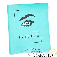 Кожзам с принтом "Master eyelash" 26*46 см. тиснение жатая кожа, бирюзовый