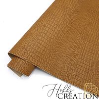 Переплетный кожзам тиснение крокодил, корица