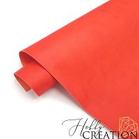 Переплетный кожзам матовый II, кораллово-красный