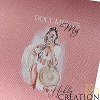 Кожзам с принтом "Изабель" 18*28 см. тиснение Твид, светло-розовый