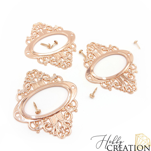 Рамка металлическая "Кружево" / овальная