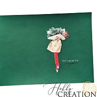 Кожзам с принтом "Всё сбудется. Загадывай!" 18*28 см. матовый, зеленый