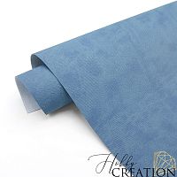 Переплетный кожзам тиснение Джинс, светло-синий