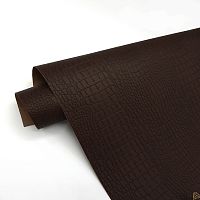 Переплетный кожзам тиснение крокодил, горький шоколад