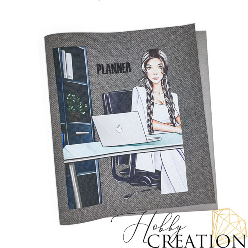 Кожзам с принтом "Джорджия" 26*46 см. тиснение Твид, серый Кожзам с принтом "Джорджия" 26*46 см. тиснение Твид, серый