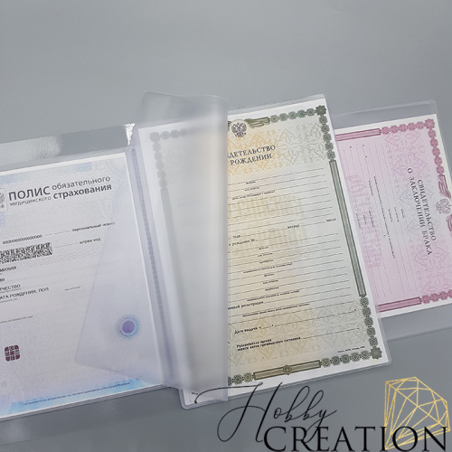 Вкладыш-органайзер для документов формат 26*19 (складной) на 2 комплекта документов 100 мкн.