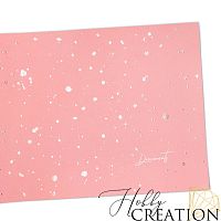 Кожзам с принтом "Золотые брызги / Документы" 18*28 см. тиснение под кожу, светло-розовый