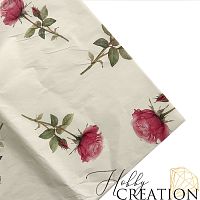 Бумага упаковочная тишью, розы (3 листа)