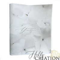 Кожзам с принтом "Планер учителя цветы / белый" 26*46 см. тиснение под кожу II, белый