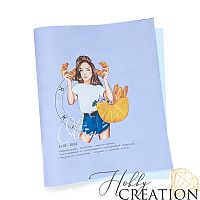 Кожзам с принтом "гороскоп овен / Элисон брюнетка" 26*46 см. матовый II, зефирно-лиловый