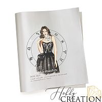 Кожзам с принтом "гороскоп скорпион / Никки брюнетка" 26*46 см. матовый однотонный, матовое серебро