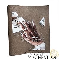 Кожзам с принтом "Твой планер" 26*46 см. тиснение под кожу Шарм, ледяной коричневый 