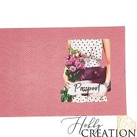 Кожзам с принтом "Мэдди" 18*28 см. тиснение питон, пудрово-розовый