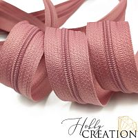 Молния акриловая №3, пудрово-розовая 