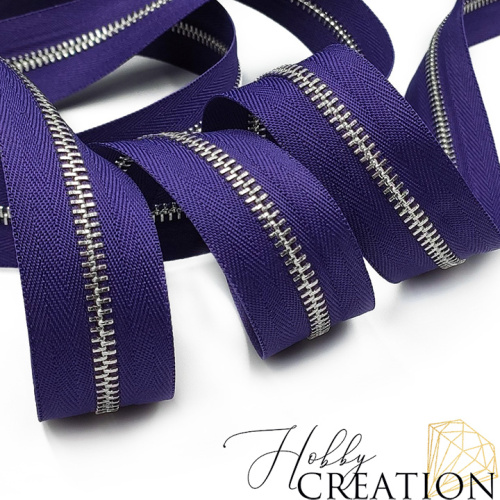 Молния металлическая №5, темно-фиолетовая