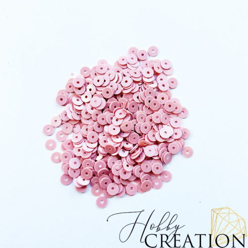 Пайетки / Круг 4 мм., пыльная роза