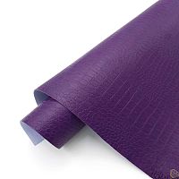 Переплетный кожзам тиснение крокодил, темно-фиолетовый