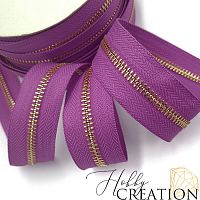 Молния металлическая №5, фуксия