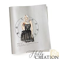 Кожзам с принтом "гороскоп скорпион / Никки блондинка" 26*46 см. матовый однотонный, матовое серебро