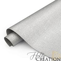 Переплетный кожзам тиснение Холст, серебро