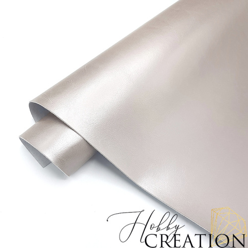 _Переплетный кожзам глянцевый с перламутром, серо-розовый