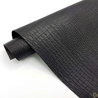 Переплетный кожзам тиснение крокодил, черный 