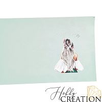 Кожзам с принтом "Майли" 18*28 см. матовый II, пустынный шалфей