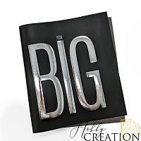 Кожзам с принтом "Think Big / серебро" 26*46 см. матовый, черный