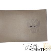 Кожзам с принтом "Герб РФ" 18*28 см. глянцевый, ледяной коричневый