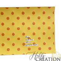 Кожзам с принтом "Апельсины" 18*28 см. матовый II, кукурузный