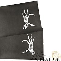 Кожзам с принтом "Сердце / набор парный" 18*28 см. матовый, графит