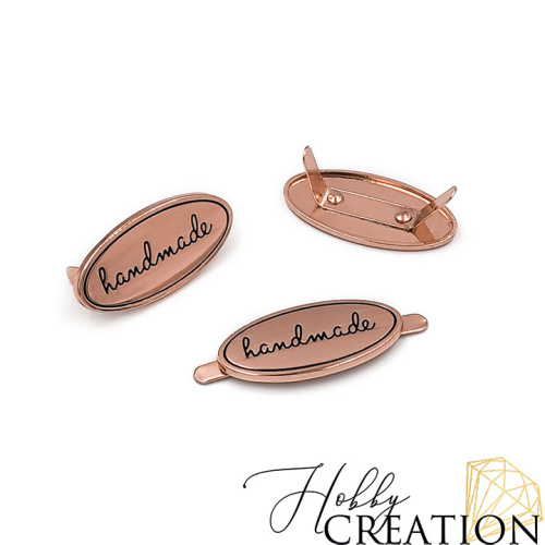 Шильдик "Handmade" / тиснение овальный