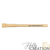 Ручка с надписью "Life is beatiful" / крафт