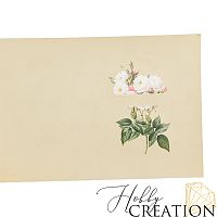 Кожзам с принтом "Букет" 18*28 см. матовый II, латте