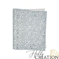 Кожзам с принтом "Треугольники / серебро" 26*46 см. матовый II, платина