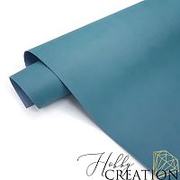 Переплетный кожзам матовый II, серо-синий