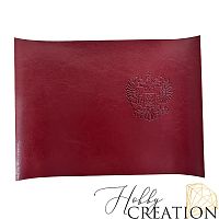 Переплетный кожзам с тиснением "Герб РФ", глянцевый II винный