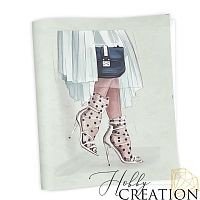 Кожзам с принтом "Fashion Valentino" 26*46 см. матовый II, пустынный шалфей