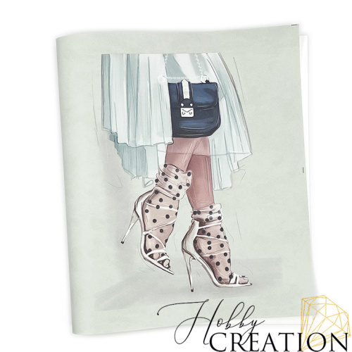 Кожзам с принтом "Fashion Valentino" 26*46 см. матовый II, пустынный шалфей