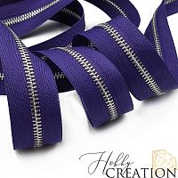 Молния металлическая №3, темно-фиолетовая 