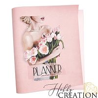 Кожзам с принтом "Лина" 26*46 см. матовый, зефирно-розовый