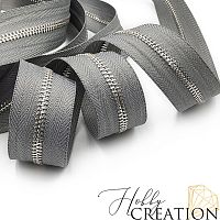 Молния металлическая №5, серая