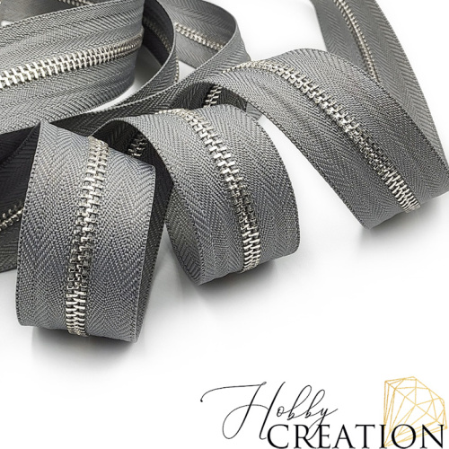 Молния металлическая №5, серая