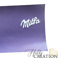 Кожзам с принтом "Milfa" 18*28 см. глянцевый, лавандовый