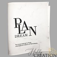 Кожзам с принтом "Dream plan / мрамор" 26*46 см. тиснение под кожу II, белый