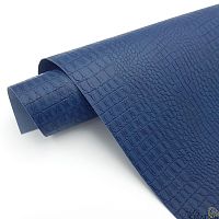 Переплетный кожзам тиснение крокодил, синий